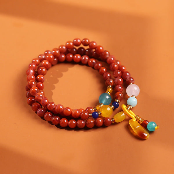 Feng Shui Bracelet - Natural Agate and Glass Bead Bracelet For Energy