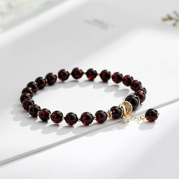 Feng Shui Bracelet - Natural Garnet Bracelet for Energy